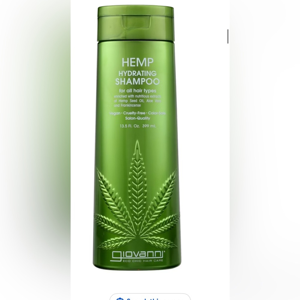 Giovanni Hemp Hydrating Shampoo for all hair types cruelty free salon quality